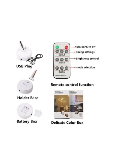 Didadodo Çok Renkli Led Gece Lambası Mini Noel Ağacı Bakır Tel Aydınlatma 108 Leds Çok Renkli