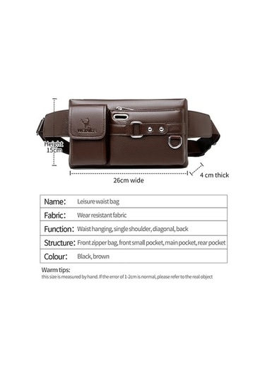 Dancemonkey Tcherchi Çok Fonksiyonlu Bel Çantası Kahverengi, Grand Kapasite Kahverengi