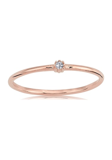 0,05 Ct Pırlanta (Signity) Taşlı Minimal Ince Tel 925 Ayar Gümüş - 538370283