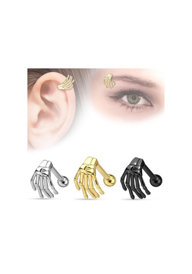 Altın Paslanmaz Çelik 3 Renk Delici Kaş Tragus Burun Meme Halkası Bar Dudaklar Pirsingler