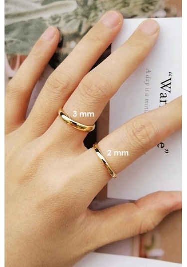 3mm İnce Bombeli Parlak Erkek Kadın Unisex Çelik Alyans Yüzük Cl27 Siyah