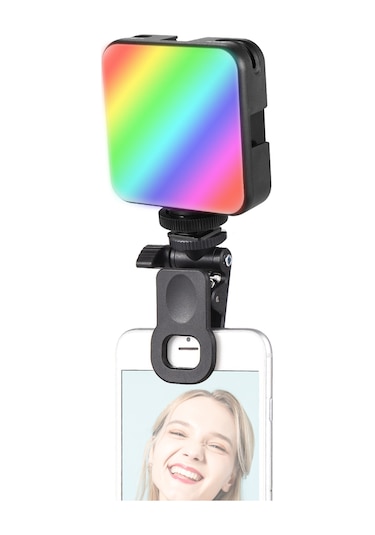 Andoer W64rgb Mini Cep Telefonu Klipsli Rgb Video Işığı Siyah Siyah