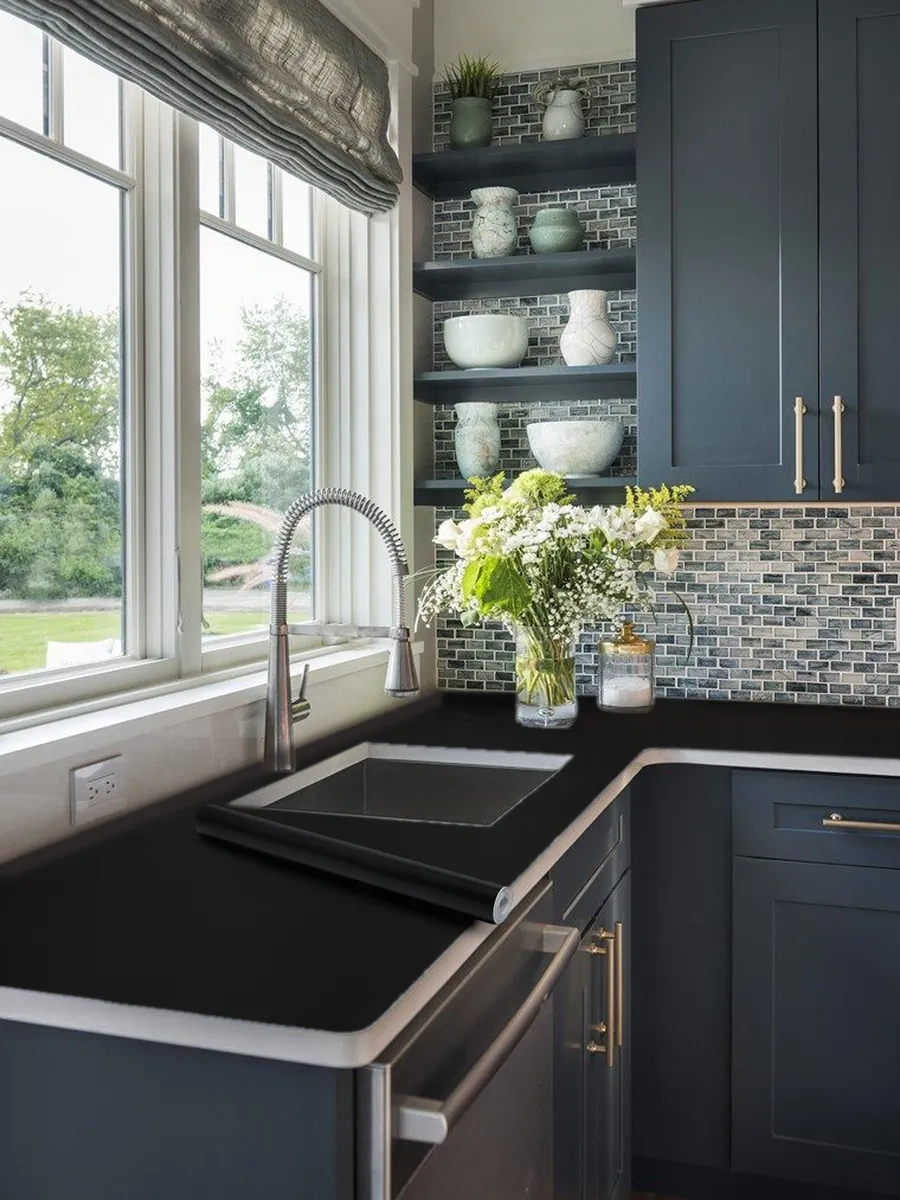 Stankoinstrument İ Osnastka Mobilya İçin Siyah Parlak Kendinden Yapışkanlı 8 Metre Film 292585097