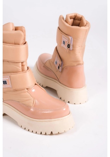 Elısa Cırt Cırtlı Paraşüt Kumaş Rugan Kadın Bot Rtt - Ten Ten