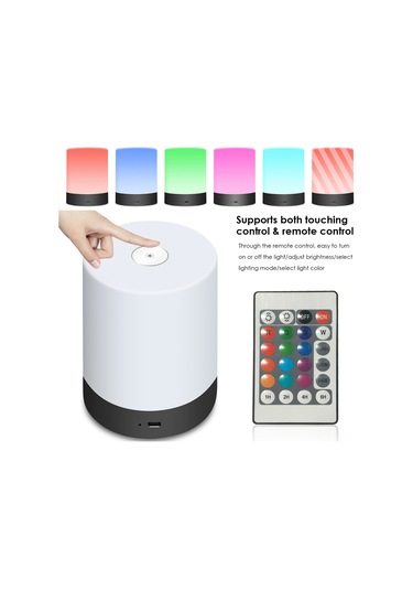 Springsun Koyu Siyah Usb Şarjlı El Taşınabilir Led Gece Lambası - Kumandalı 13 Renk 3 Işık Modu Ve Zamanlama Özelliği Diğer