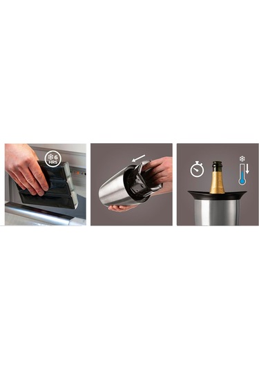 Vacu Vin 3647360 Aktif Şampanya Soğutucu Elegant Paslanmaz Çelik