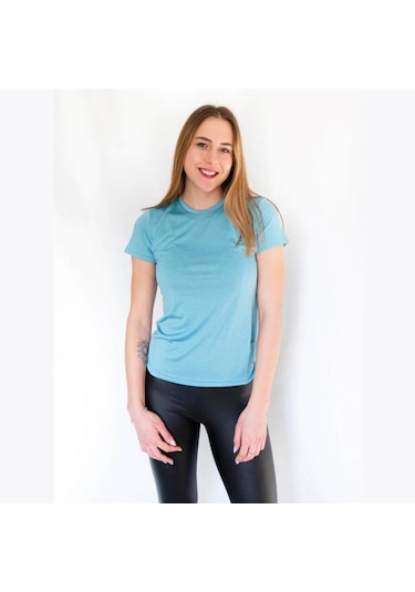 Lotto Kadın Su Yeşili  Düz T-Shirt W1111 Yeşil