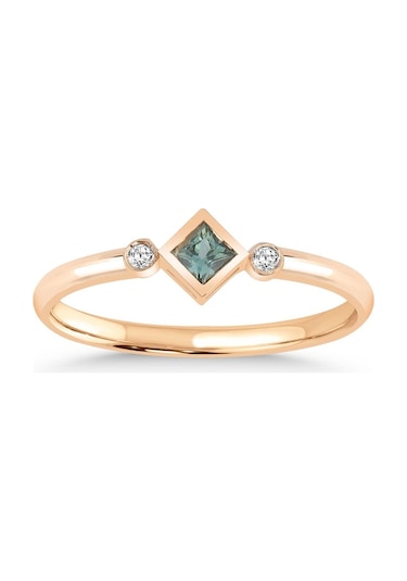 Diamine 0.02 Karat Pırlanta, 0.09 Multi Safir Minimal Yüzük