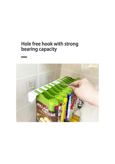 Mutfak Baharat Düzenleyici Raf - 3/6/10 Parça/set Delme Gerektirmeyen Askı Tasarımı İle Mutfak Baharat Torbası Saklama Rafı, Kapatma Klipsi Ve Dağıtıcı İle Baharat Saklama Düzenleyici Raf. Yeşil