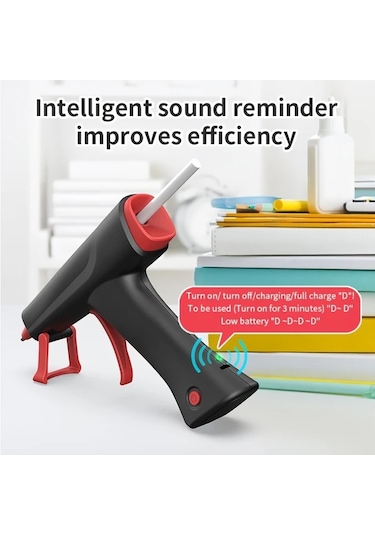 Honeybeeshop Siyah 2600mah Kablosuz Sıcak Tutkal Tabancası Taşınabilir Şarj Edilebilir Lityum Pil Dıy El Sanatları Okul Projeleri