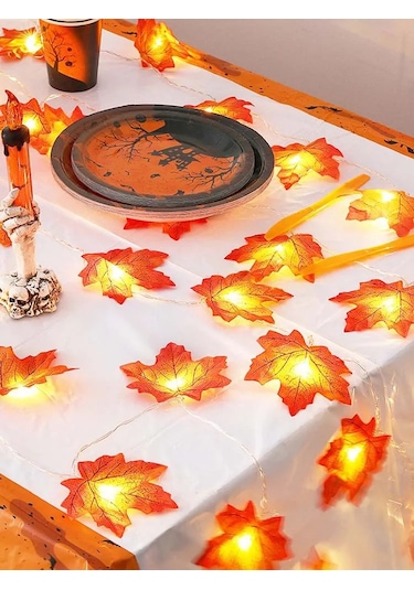 1 Adet Akçaağaç Yaprağı Dize Işıkları 10/20/30/40 Led Işıkları 1 Adet
