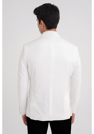 C 646 Ceket Slim Ekru Casual Ekru