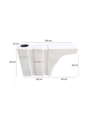 Karavan Su Deposu 150 Litre 104x32x60cm Teker Üstü Uyumlu