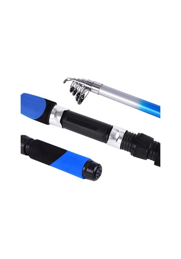 Folinda 2.1m Mavi Teleskopik Deniz Kamışı - Fiberglas, 2kg Yüke Dayanıklı, 45cm Konuşmuş Uzunluk