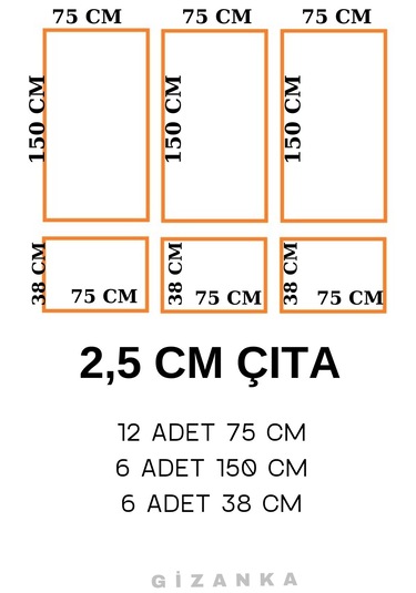 Açık Gri Boyanabilir Çıta Hazır Kesim Anka141 20,40 Metre