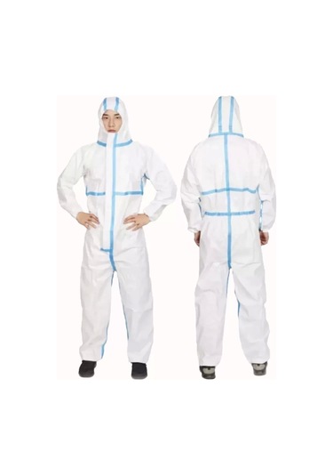 Tıbbi Koruyucu Tulum 55gr Laminasyonlu Sıvı Geçirmez Tek Kullanımlık Tam Koruma İçin Medikal