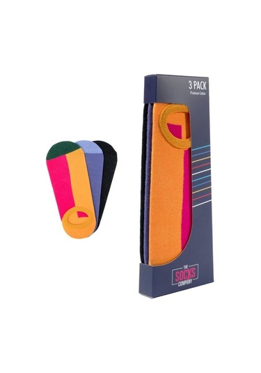 The Socks Company 161p 3 Çift Desenli Kadın Görünmez Çorap Çok Renkli