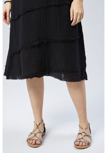 Muslin Elbise Yazın Vazgeçilmesi Siyah