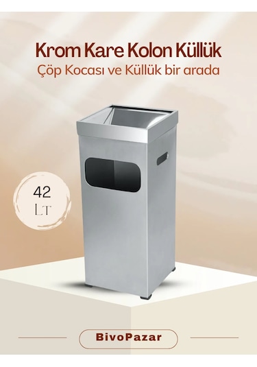 Palex Kare Kolon Küllük - Kare Bahçe Çöp Kovası - Bahçe Küllük