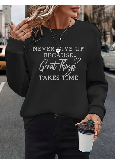 Leyla Sanat Sanata Yeni Bir Bakış Açısı Kadın Uzun Kollu Yuvarlak Yaka Iki Iplik Şardonlu Bluz Siyah