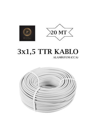 3x1,5 Çok Telli Ttr Kablo 20 Metre Cca