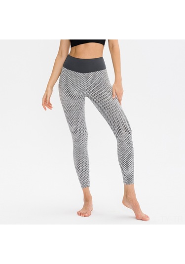 Teltree Gri Yüksek Bel Kalça Geliştirici Honeycomb Yoga Pantolon - Sıcak Su Emici, Daraltıcı Spor Fitness Eşyası 12351 Diğer