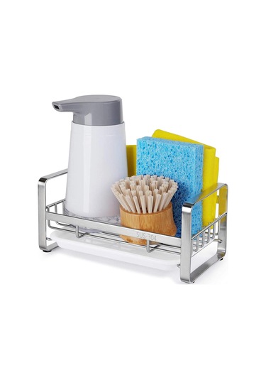 Geeroyoo Stainless Steel Kitchen Sink Organizer: Dishcloth Holder, Faucet Mounted Storage Rack, Silver Gümüş
