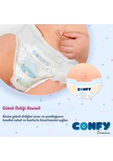 Confy Premium 1 Numara Bebek Bezi Yenidoğan 2 - 5 kg 210 Adet