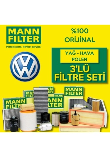 Vw Jetta 1.4 Tsı Mann-Filter Filtre Bakım Seti 2011-2015 (495301930)