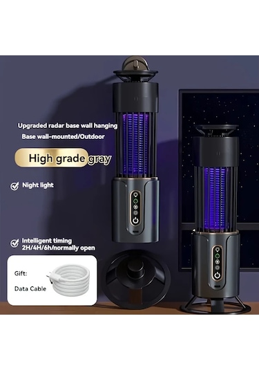 Boatshop1 Grey Usb Şarj Edilebilir Sivrisinek Kovucu Yatak Odası Ofis Ve Açık Hava İçin Çift Tasarım Sessiz Taşınabilir Büyük Pil Kapasiteli