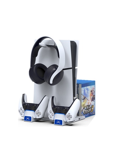 Cbtx Ps5 / Ps5 Slım Şarşıtı Dock İçin İpega Pg-p5s009 Oyun Disk Kulaklık Depolama