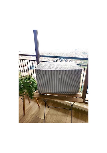 4 Adet Kapaklı Kutu Hurç Maxi Boy 50*40*30* Çok Amaçlı Kutu Hurç Gri