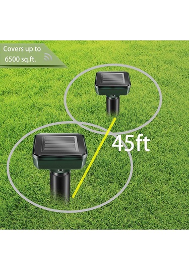 Springsun 2 Adet Güneş Enerjili Fare-üzümciği Repelleri: Ultrasonik Ve Titreşimli, 5 Gün Süreli Çalışma, Ip44 Su Geçirmez, Bahçe Ve Çim Alani İçin