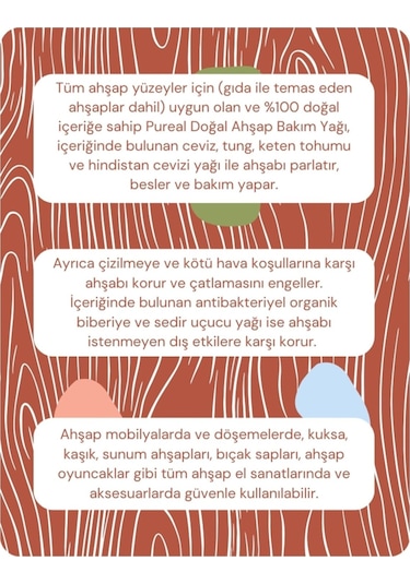 Pureal Doğal Ahşap Bakım Yağı 100 Ml 100 ML
