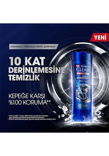 Clear Men Yoğun Arındırıcı Kepeğe Karşı Etkili Şampuan 3 x 350 ML
