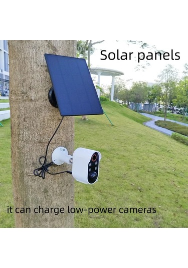 Xuweiwei Düşük Voltajlı Güvenlik Kameraları İçin Siyah 2 Paket Monokristal Güneş Paneli Seti Usb Type C Uyumlu Çıkarılabilir Fotovoltaik
