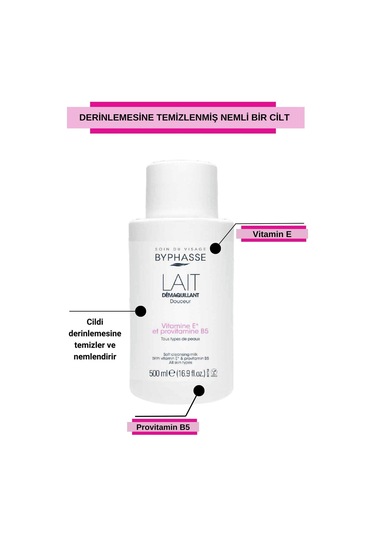 Byphasse Makyaj Temizleme Sütü Tüm Cilt Tipleri 500 ML