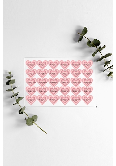 Renkli Kalpli Thank You Teşekkür Stickers Çıkartma Pytkstk071