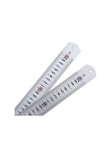 Çelik Cetvel 200cm Gri