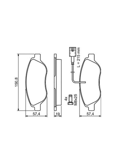Alfa Romeo Mito 1.3jtd 2008-2015 Bosch Ön Balata Wva23711