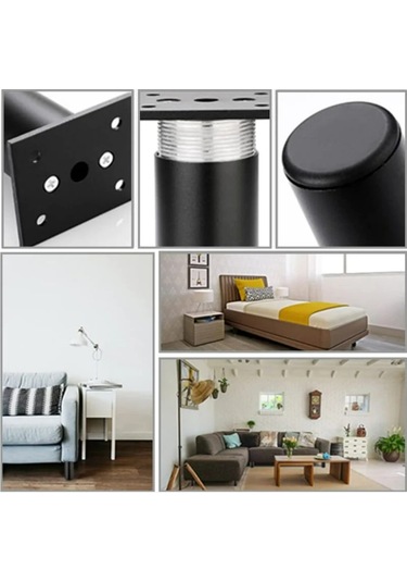 Siyah 4 Mat Mobilya Ayağı, 80 Mm Alüminyum, Tv Sehpası Ayakları, P Diğer