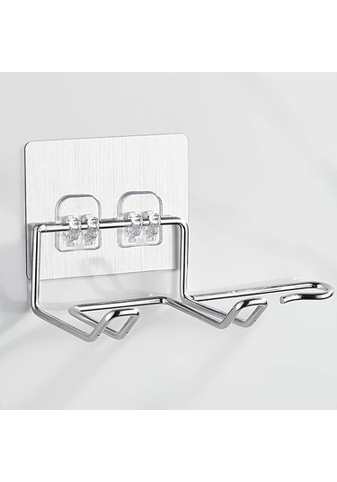 Gümüş 1 Adet Saç Kurutma Makinesi Tutucu, Duvara Monte Saç Kurutma Makinesi Tut Tip, Kurutma Makinesi Banyo-Bornoz Askısı 56406550 Gümüş