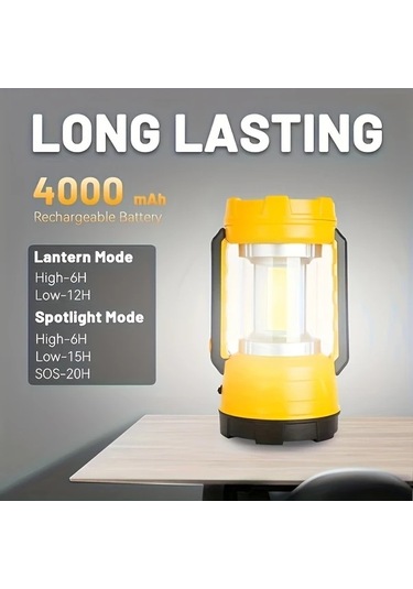 Xuweiwei 1pc Şarj Edilebilir Güneş Kamp Işıkları Acil Durum Feneri 12 Saat Pil Ömrü Taşınabilir Işık Güç Kaybı Kasırga Yürüyüş Için Altın