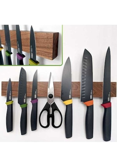 Pazly 16 İnç Ceviz Ahşap Manyetik Bıçak Tutucu, Güçlü Mıknatıs, Mutfak Dekorasyonu, Düzenleyici, Ahşap Şerit Kahverengi