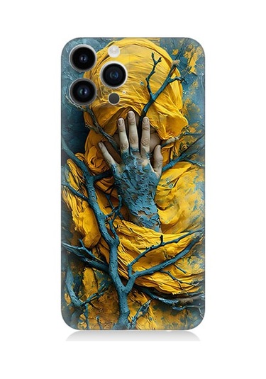 Apple Uyumlu iPhone 14 Pro  Sarı Yağmurluk Desenli Silikon Kılıf