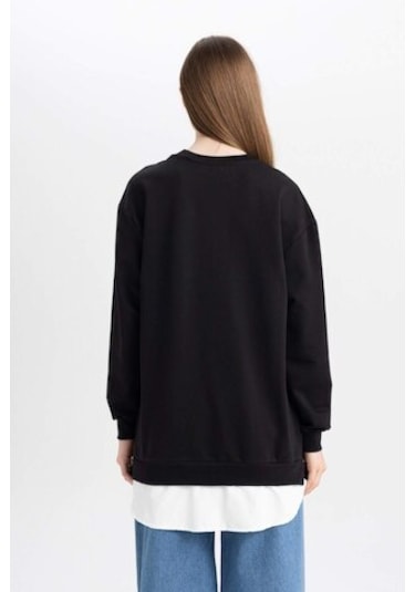 Defacto Regular Fit Bisiklet Yaka Basic Düz Sweatshirt Tunik A9529AX24AUBK81 Siyah Defacto Regular Fit Bisiklet Yaka Basic Düz Sweatshirt Tunik A9529AX24AUBK81 Siyah