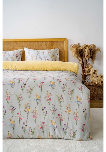 Begonvil Çift Kişilik Nevresim Takımı Pamuklu MAVI