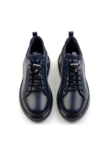 Lacivert Hakiki Deri Erkek Casual Ayakkabı E01401082243 Lacivert