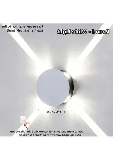 Fastbuy Modern Minimalist Led Duvar Lambası Beyaz 12w Dairesel Kolay Kurulum Alüminyum Kare Oturma Odası Sıcak Işık Beyaz