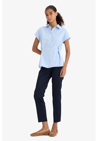 Defacto Sigaret Normal Bel Düz Paça Saten Pantolon J8743az25wnnv135 Lacivert